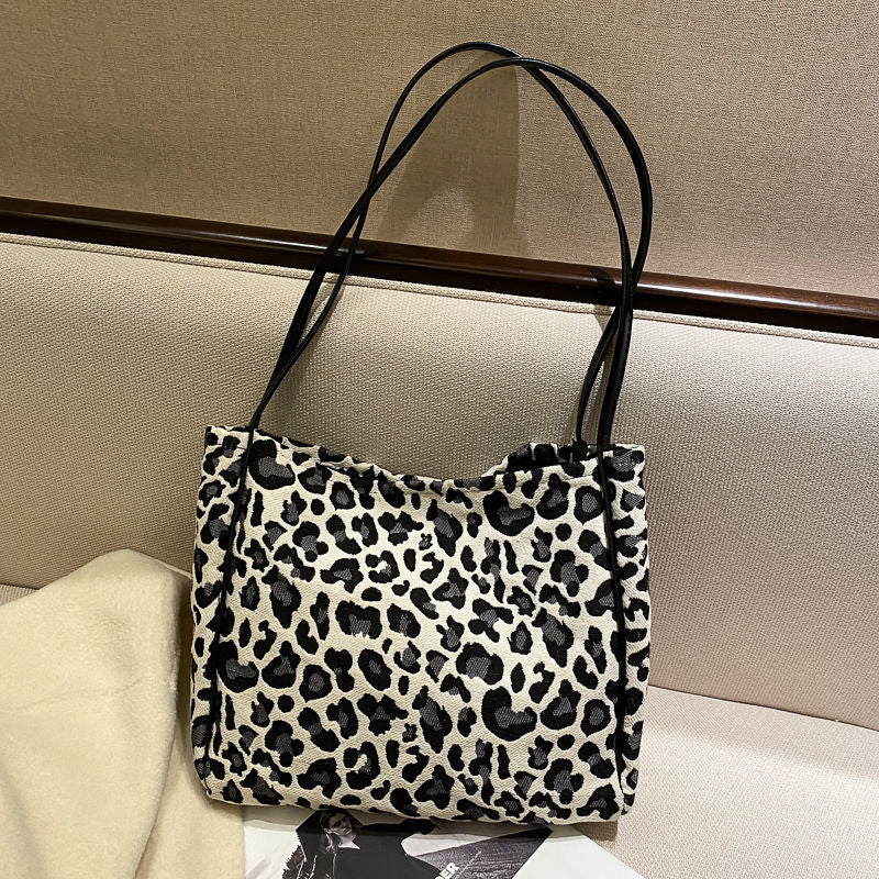 Wholesale Leopard Zebra Print Large Capacity Canvas Shoulder Bag